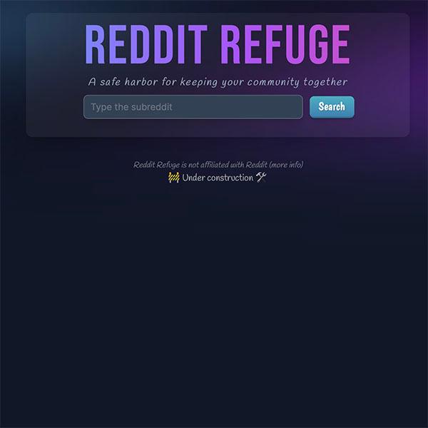 Screenshot of Reddit Refuge